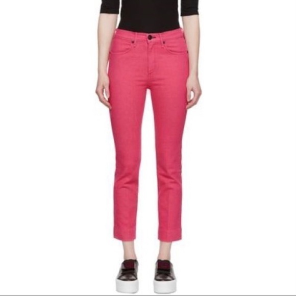 Rag & Bone Pink Ankle Cigarette Jeans Skinny Crop Stretch Denim Size 24 NWT - Picture 4 of 10